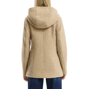 Wool-Effect Hooded Coat for Women QS image-5