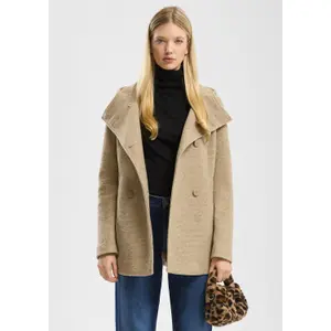 Wool-Effect Hooded Coat for Women QS image-6