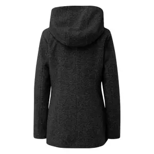 Wool-Effect Hooded Coat for Women QS image-1