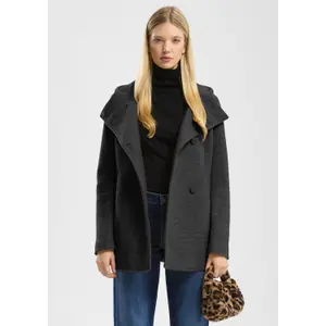 Wool-Effect Hooded Coat for Women QS image-6