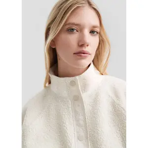 Fleece Effect High Collar Sweatshirt Women QS image-3