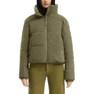 Corduroy puffer jacket for women QS image-2