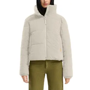 Corduroy puffer jacket for women QS image-2