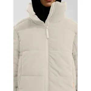 Corduroy puffer jacket for women QS image-3