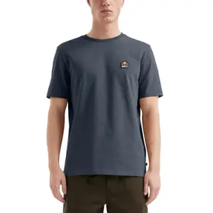 Thick Cotton Jersey Round Neck T-Shirt with Embroidered Badge QS image-2