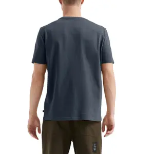 Thick Cotton Jersey Round Neck T-Shirt with Embroidered Badge QS image-5