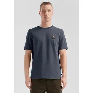 Thick Cotton Jersey Round Neck T-Shirt with Embroidered Badge QS image-6