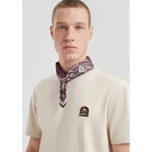Thick Cotton Jersey Round Neck T-Shirt with Embroidered Badge QS image-3
