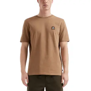 Thick Cotton Jersey Round Neck T-Shirt with Embroidered Badge QS image-2