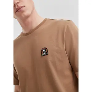 Thick Cotton Jersey Round Neck T-Shirt with Embroidered Badge QS image-3