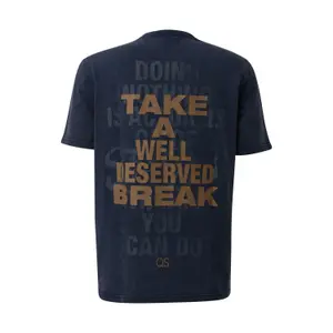 Washed Tie-Dye Round Neck T-Shirt with Front and Back Print QS image-1