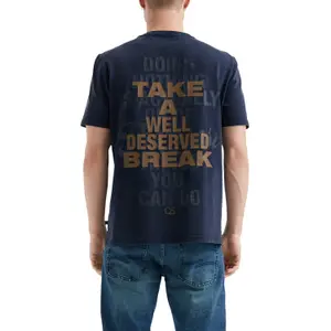 Washed Tie-Dye Round Neck T-Shirt with Front and Back Print QS image-5