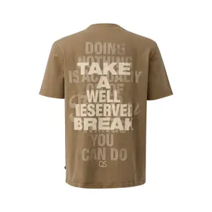 Washed Tie-Dye Round Neck T-Shirt with Front and Back Print QS image-1
