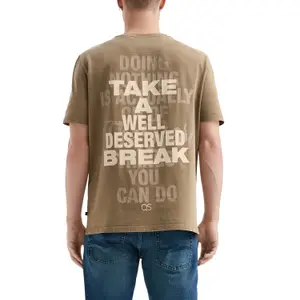 Washed Tie-Dye Round Neck T-Shirt with Front and Back Print QS image-5