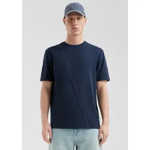 Asymmetrical Seaming Round Neck T-Shirt QS image-6