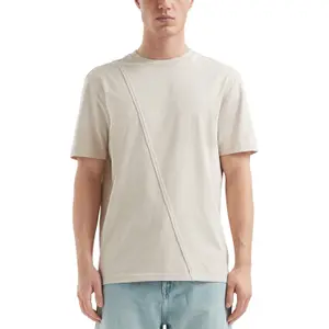 Asymmetrical Seaming Round Neck T-Shirt QS image-2