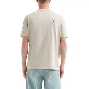 Asymmetrical Seaming Round Neck T-Shirt QS image-5