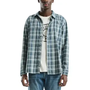Flannel Long Sleeve Overshirt with Slit Cuffs QS image-2