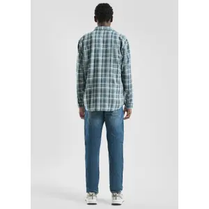 Flannel Long Sleeve Overshirt with Slit Cuffs QS image-4