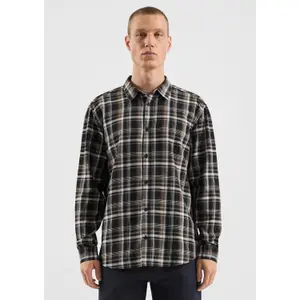 Flannel Long Sleeve Overshirt with Slit Cuffs QS image-6
