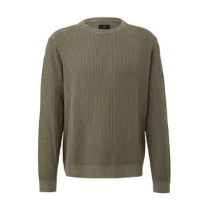 Washed Knit Pullover Textured Pattern QS image-0