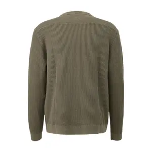 Washed Knit Pullover Textured Pattern QS image-1
