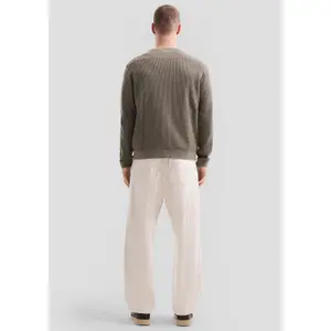 Washed Knit Pullover Textured Pattern QS image-4