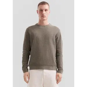 Washed Knit Pullover Textured Pattern QS image-6