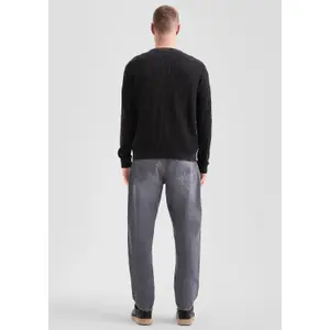 Washed Knit Pullover Textured Pattern QS image-4