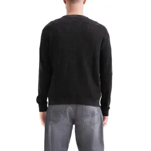 Washed Knit Pullover Textured Pattern QS image-5