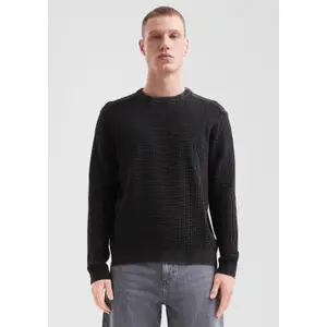 Washed Knit Pullover Textured Pattern QS image-6