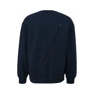 Cotton Crew Neck Sweatshirt with Cutout Seams QS image-1