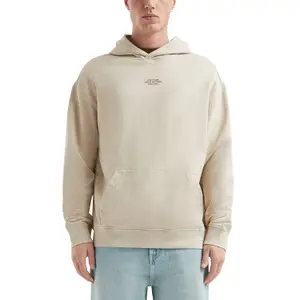 Faded Cotton Hoodie with Front Print QS image-2