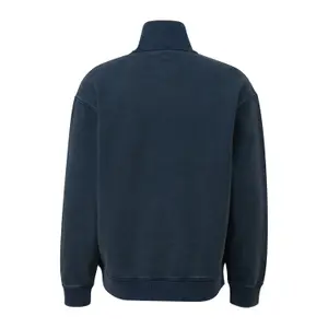 Washed Zip-Up Sweatshirt with High Neck QS image-1