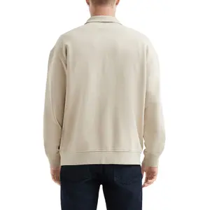 Washed Cotton Zip-Up Sweatshirt with Front Print QS image-5