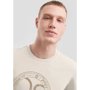 Basic Round Neck T-Shirt with Front Print QS image-3