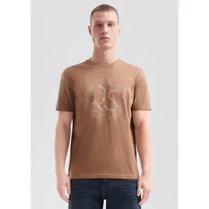 Basic Round Neck T-Shirt with Front Print QS image-6