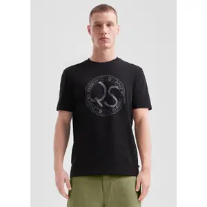 Basic Round Neck T-Shirt with Front Print QS image-6