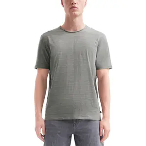 Cotton Marled T-Shirt with Rolled Neckline QS image-2