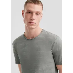 Cotton Marled T-Shirt with Rolled Neckline QS image-3