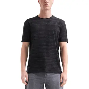 Cotton Marled T-Shirt with Rolled Neckline QS image-2