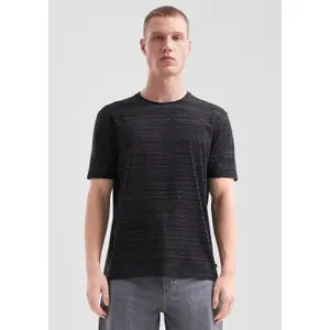 Cotton Marled T-Shirt with Rolled Neckline QS image-6