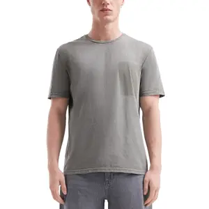 Washed T-shirt with Shadow Effect Pocket QS image-2