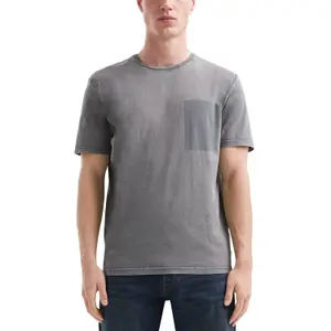 Washed T-shirt with Shadow Effect Pocket QS image-2