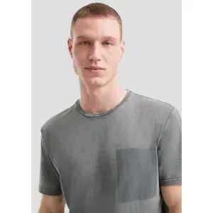 Washed T-shirt with Shadow Effect Pocket QS image-3