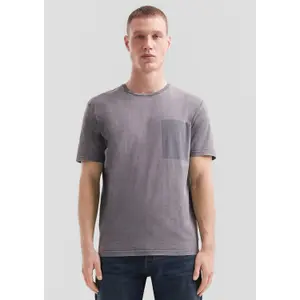 Washed T-shirt with Shadow Effect Pocket QS image-6