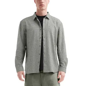 Flannel Long Sleeve Button-Down Shirt QS image-2