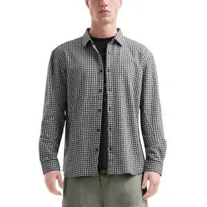 Flannel Long Sleeve Button-Down Shirt QS image-2
