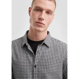 Flannel Long Sleeve Button-Down Shirt QS image-3
