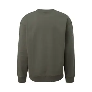 Washed Round Neck Sweatshirt with Chest Pocket QS image-1